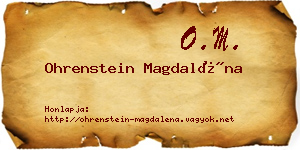 Ohrenstein Magdaléna névjegykártya